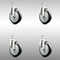 Service Caster 5 Inch 316SS Black Polyurethane Wheel Swivel 3/8 Inch Threaded Stem Caster Set SCC-SS316TS20S514-PPUB-BLK-381615-4 - alternate 1